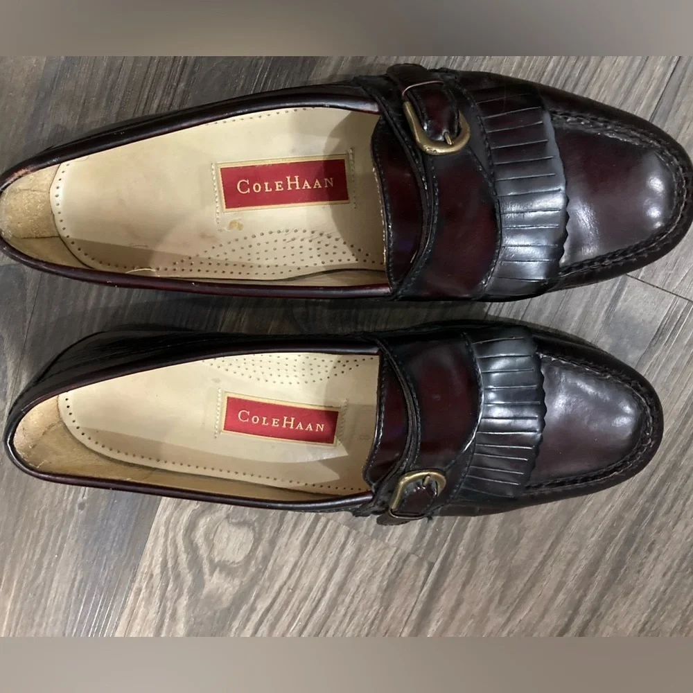 Cole Haan Vintage Men’s Burgandy Pinch Buckle Slip On Loafer Size 10